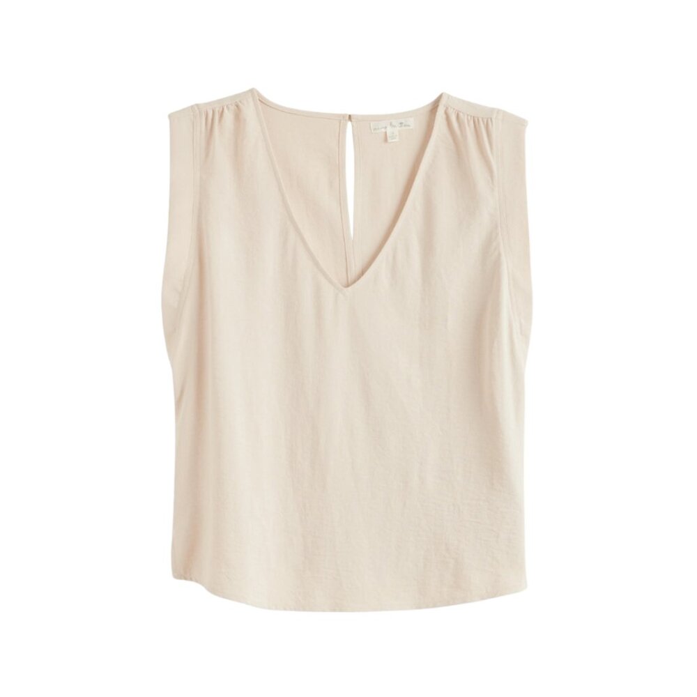 Nine Britton Avery Beige V-Neck Blouse